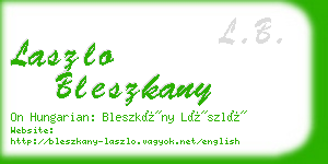 laszlo bleszkany business card